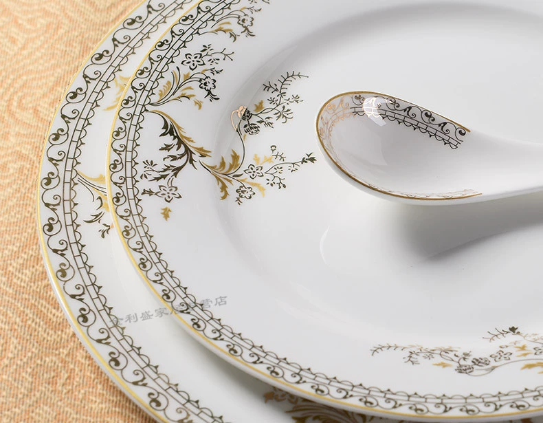 Swan lake, people 's livelihood industry tableware bulk bowl plates spoon tureen fish plate of gold and silver tableware rainbow such as bowl soup bowl