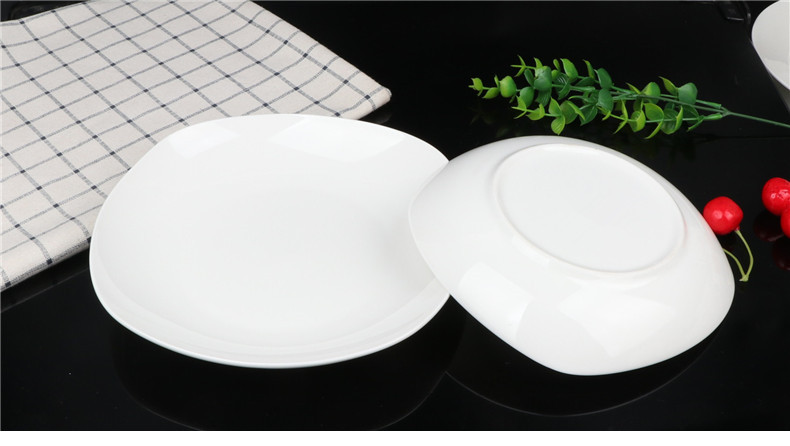 White ipads China tableware dishes dishes soup bowl White ipads China plate rainbow such use ipads porcelain soup plate FanPan spoon, plate