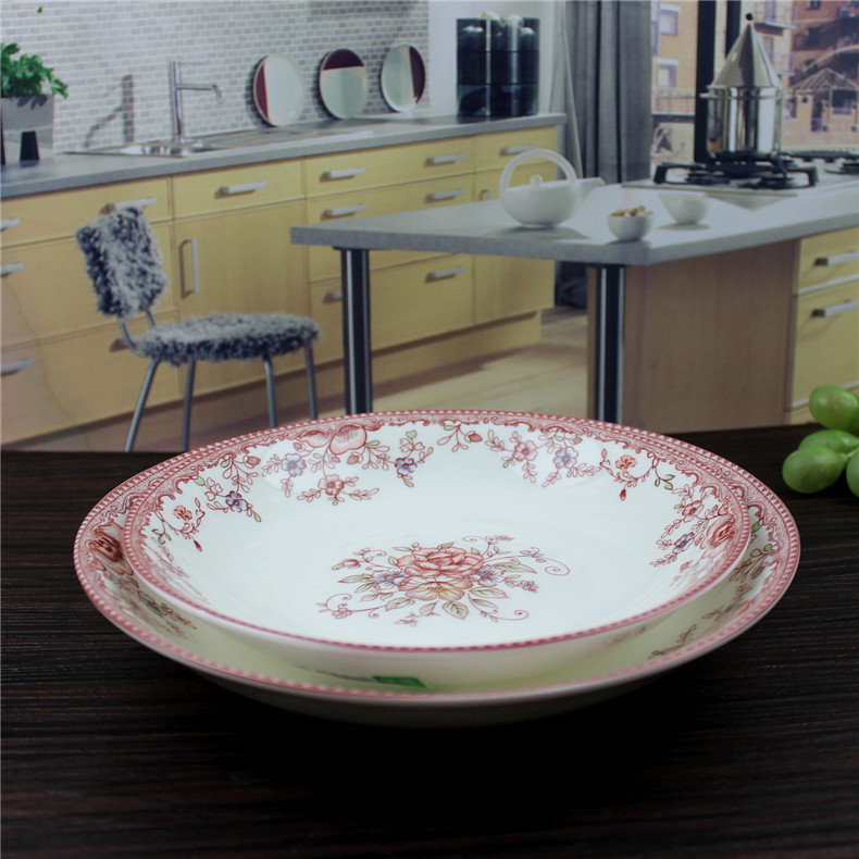 Both the people 's livelihood industry romantic amorous feelings arc plate 7 inch plate 8 inches dish soup plate dish dish dish ceramic disc plate