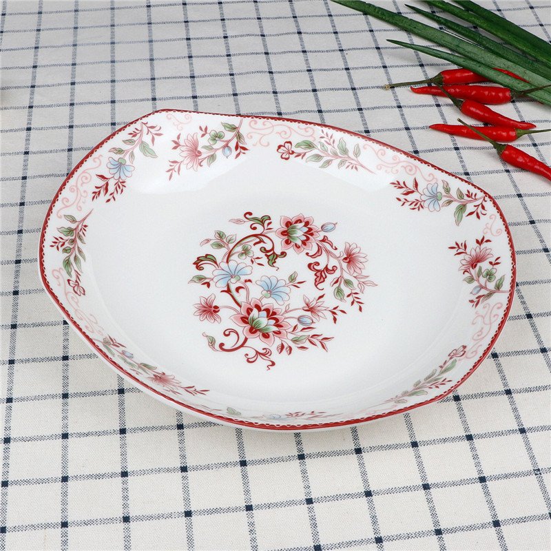 Both the people 's livelihood industry 11039 romantic flower vine of ship plate 8 inch plate 9 inch plate rectangular plate glair plate