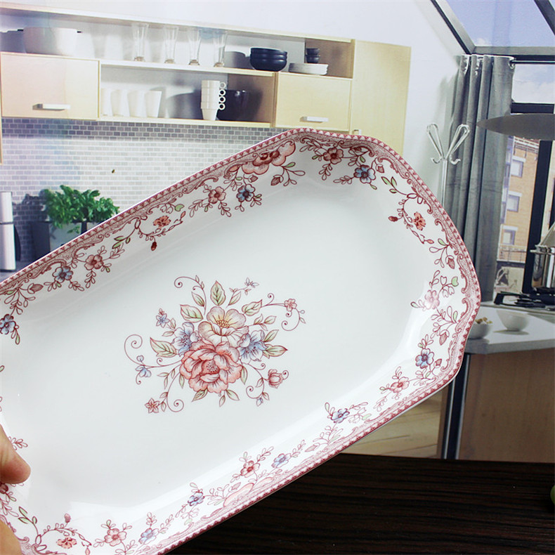 Both the people 's livelihood industry romantic amorous feelings 11.5 inch fish dish fish dish pan deep dish soup plate rectangular plate