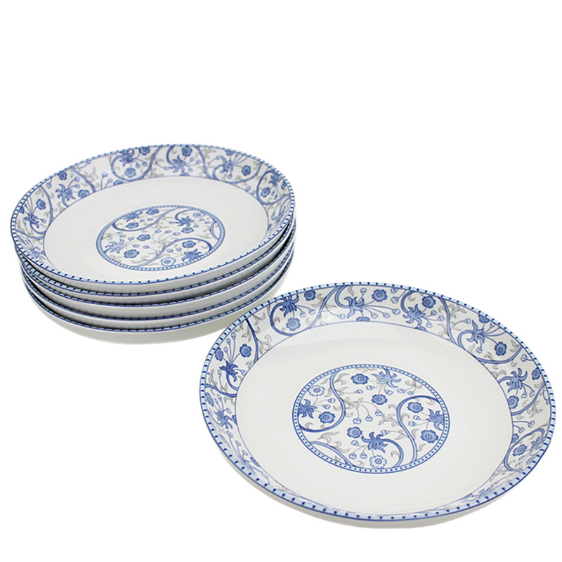 The livelihood of The people to both lotus bloom FanPan 7 inches deep dish 8 inch plate elegant light blue made pottery porcelain tableware glaze