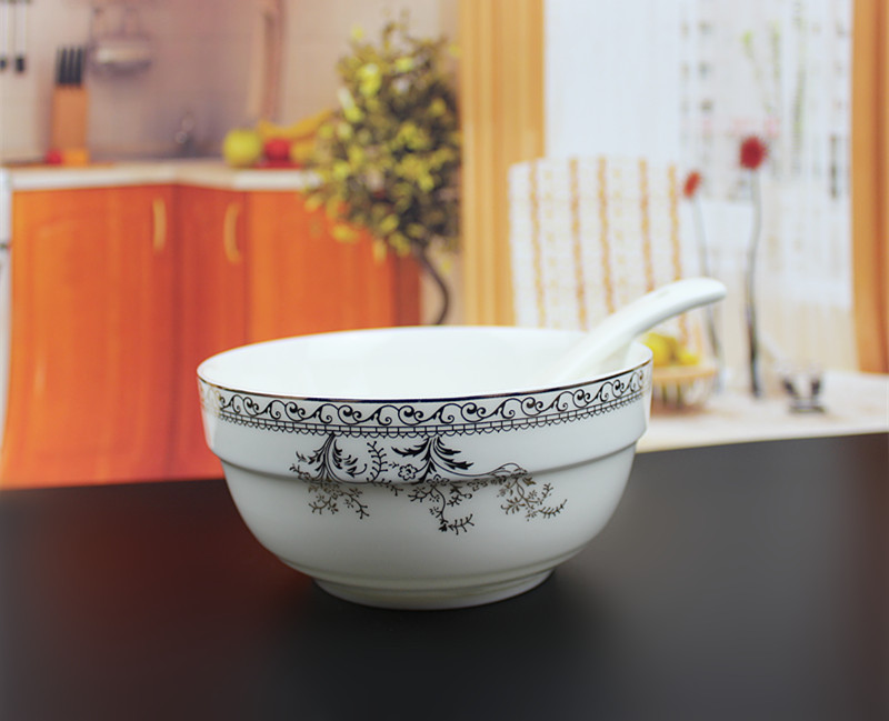Swan lake, people 's livelihood industry tableware 4.5 inch 5 "6 inch gold and silver bowl while rainbow such use white jade porcelain bowl