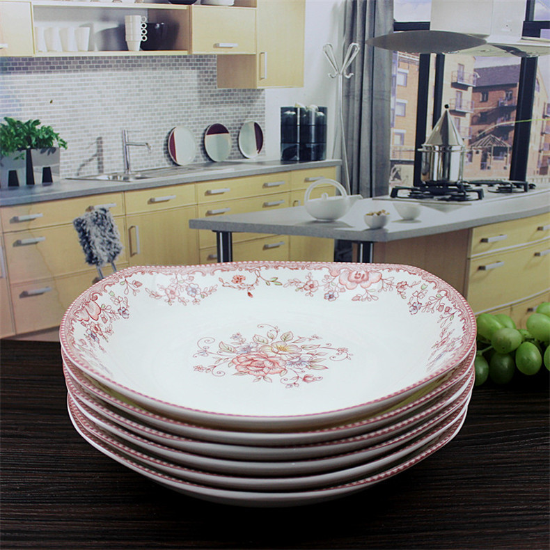 The people 's livelihood industry both romantic amorous feelings of ship plate rectangular plate 9 inches in The fill dish dish porcelain dish FanPan soup plate