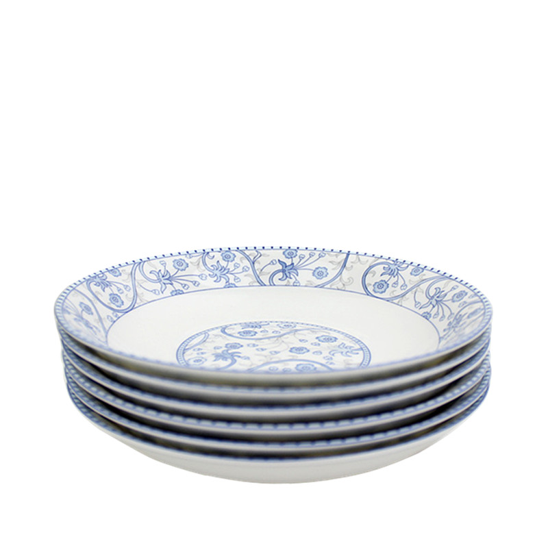 The livelihood of The people to both lotus bloom arc plate of 7 inch disc 8 inch plate elegant light blue glair pottery and porcelain tableware food dish