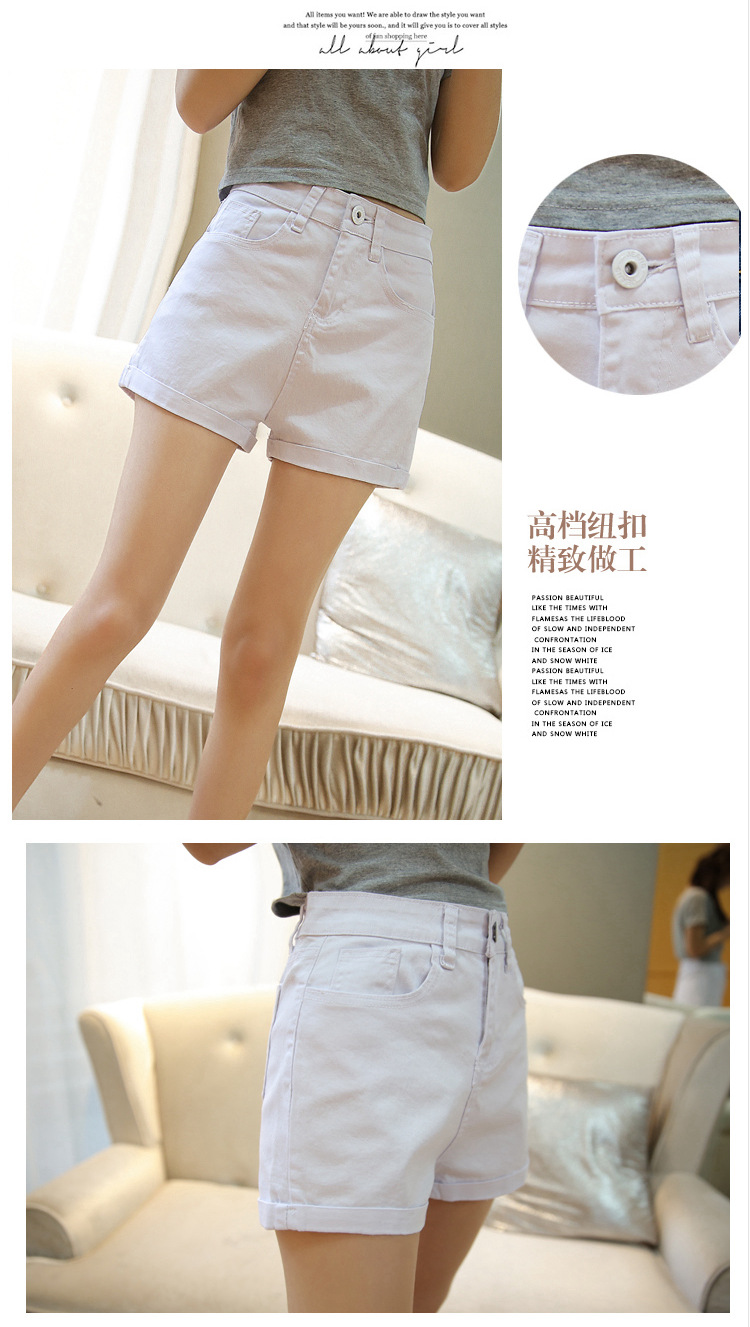 Quần short denim mùa hè thường lỏng màu đen trắng quần nữ một từ mỏng mỏng kích thước lớn mùa xuân eo cao quần nóng thủy triều thoi trang cong so