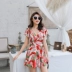 Áo tắm nữ cỡ lớn che bụng đã mỏng bảo thủ chia đôi góc phẳng suối nước nóng gợi cảm ngực lớn mẹ béo mm - Bộ đồ bơi hai mảnh bikini 2 mảnh nữ Bộ đồ bơi hai mảnh
