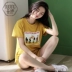 Bộ đồ ngủ thể thao Duo Ting Quần short nữ mùa hè cotton ngắn tay có thể mặc bên ngoài quần áo nhà mỏng phần cotton quần áo phù hợp với nhà - Giống cái