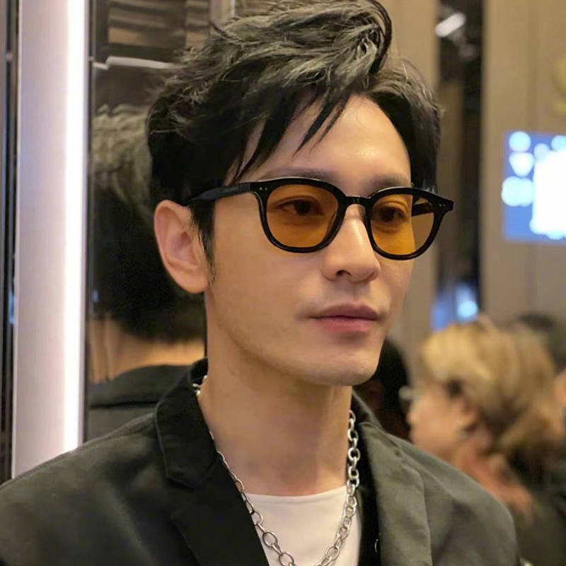 Sunglasses 2021 New Black Box Tea Color for men and women Sun glasses Little Red Book Recommended for Korean Tide Summer huang Xiaoming