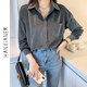 Shirt women's 2022 autumn new Hong Kong flavor retro chic Korean gentle style corduroy thin long-sleeved top trendy