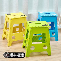 Thickened folding stool large dining table chair office plastic high stool adult household portable 45CM non-slip creative stool