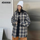 404MOB trendy plaid long-sleeved shirt men's and women's style spring fried street wear loose all-match trendy student jacket