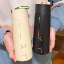 Upscale insulated cup female brief frescoed 304 bottle of male student couple portable on-board with tea sepal tea water cup