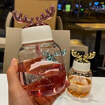Net red Nordic antler glass cute female student portable mini water Cup trend fresh hand Cup