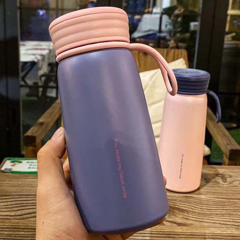 Creative couple Simple ins Thermos cup Net red Fresh portable water cup Girl heart tea cup Men's handy cup