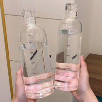 Time scale glass water glass children high face value ins wind transparent portable large capacity with water cup brief