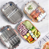 Student lunch box 304 stainless steel with lid thermal sealing bento box with lid for office workers special lunch box
