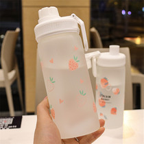 Simple style cute frosted suction tube Cup Korean student girl hand Cup summer cup glass straight drinking cup