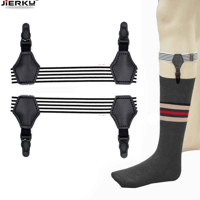 Người lớn nam garter chống tắt nhân tạo đàn hồi có thể điều chỉnh clip hàng dệt kim buộc vớ vớ chống trượt vớ cố định - Nịt Tất đai đeo chân
