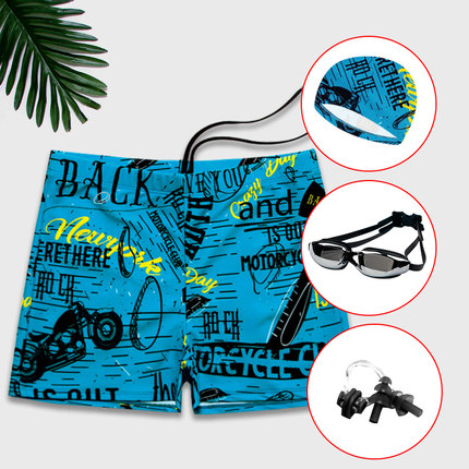 泳裤男平角男士宽松大码泡温泉游泳裤男款泳衣套装时尚款游泳装备