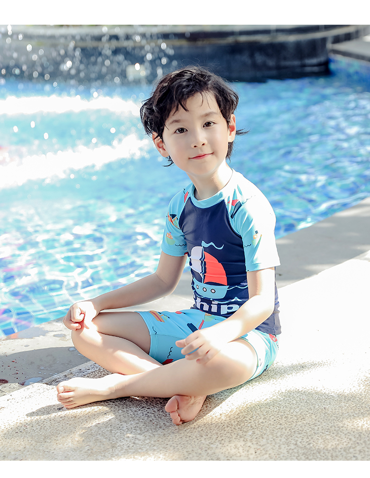 Đồ bơi trẻ em chia đôi, nam và nữ, trẻ lớn, em bé, đồ bơi, quần bơi, bộ đồ, kem chống nắng bãi biển, đồ bơi ba mảnh - Bộ đồ bơi của Kid đồ tắm em bé