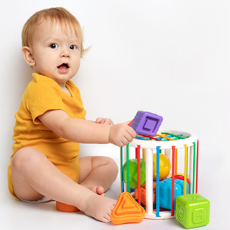 Baby Rainbow Sesele Toy Early Education Puzzle 1-2 Year Old Children Fine Action Training Magic Square Shape Cognition