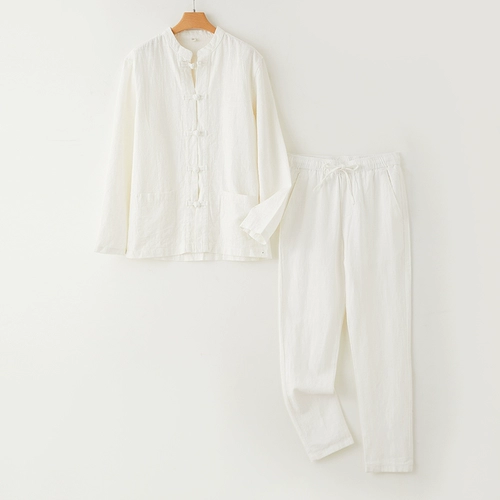 Рубашка, летний тонкий лонгслив, ретро комплект, китайский стиль