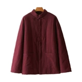 Демисезонная куртка для мальчиков, пуховик, средней длины, китайский стиль, из хлопка и льна