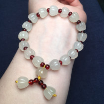 Xinjiang gold silk jade white small hot pepper jade bracelet individuality fashion temperament fresher art and womens flow Suhands string