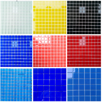 Pure red Pure black pure blue glass mosaic swimming pool background wall shell tile fish pond pool tile building materials