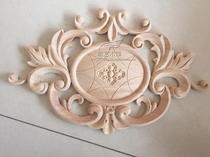 Dongyang wood carving European style door flower solid wood carved flower patch furniture door heart cabinet door round egg-shaped decal