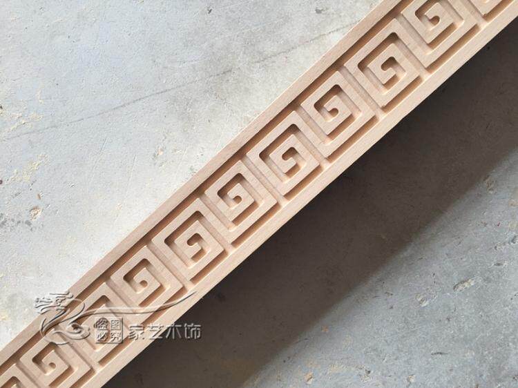 Dongyang wood carved solid wood back line Chinese decoration TV background wall ceiling ceiling decorative wood lines can be painted