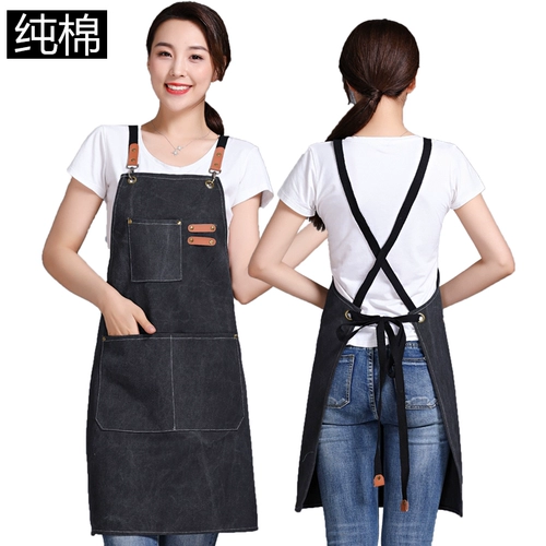 Хлопковый фартук, чай с молоком для коммерческого использования для маникюра для работы, делается под заказ, с печатью вашего логотипа, популярно в интернете