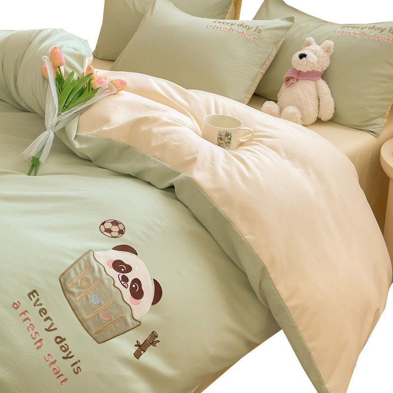 Four-Piece Bedding Set, Non-Pure Cotton, 100% Cotton, 2025 New Model, Bed Sheet, Pillowcase, Anti-Mite, Antibacterial Duvet Cover, Dormitory Three-Piece Set