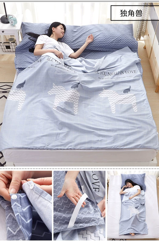 Đi du lịch khách sạn bông túi ngủ người lớn trong nhà bông duy nhất đôi du lịch khách sạn lanh chăn bao gồm di động túi ngủ