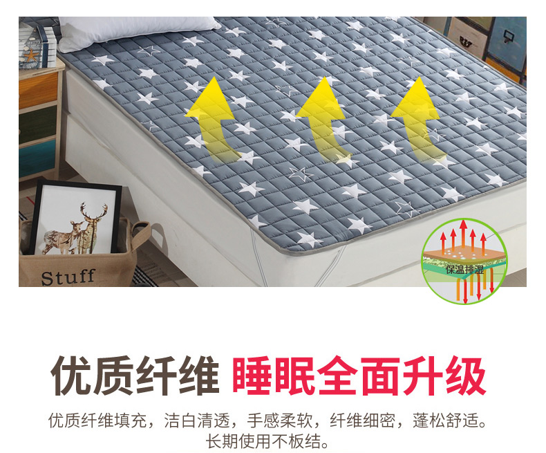 Nệm bông chống trượt nệm 1,8m giường có thể giặt được đôi thảm bông ký túc xá giường đơn thảm mùa hè nệm cho bé