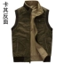 Xe jeep vest nam mùa xuân và mùa thu giản dị ngoài trời vest nam hai mặt cotton vest vest vest - Áo vest cotton