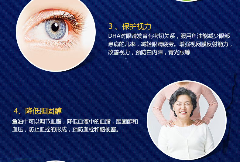 Mỹ nhập khẩu GNC ba viên dầu cá biển sâu omega-3 viên nang 120 viên sản phẩm chăm sóc sức khỏe người già và trung niên Omega 3 - Thức ăn bổ sung dinh dưỡng thực phẩm chức năng xương khớp