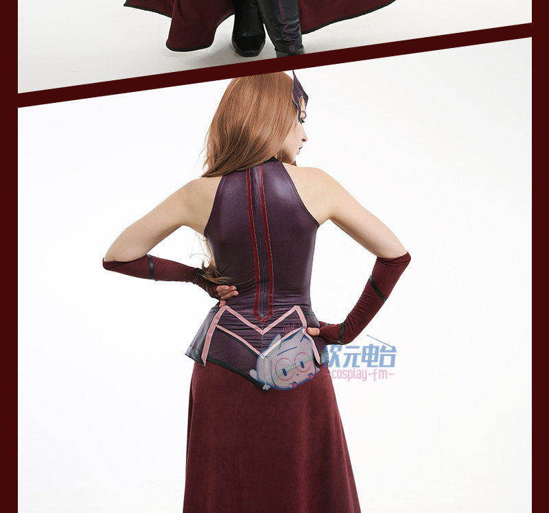 X-Men Scarlet Witch Wanda Maximoff Red Battle Suit Cosplay Costume