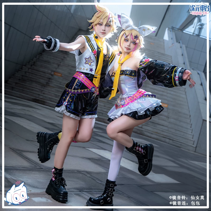 Косплей-костюм из анимации для игры Meowth Run, связанный с Kagamine Rin/Kagamine Twins, в стиле dimension радиостанции