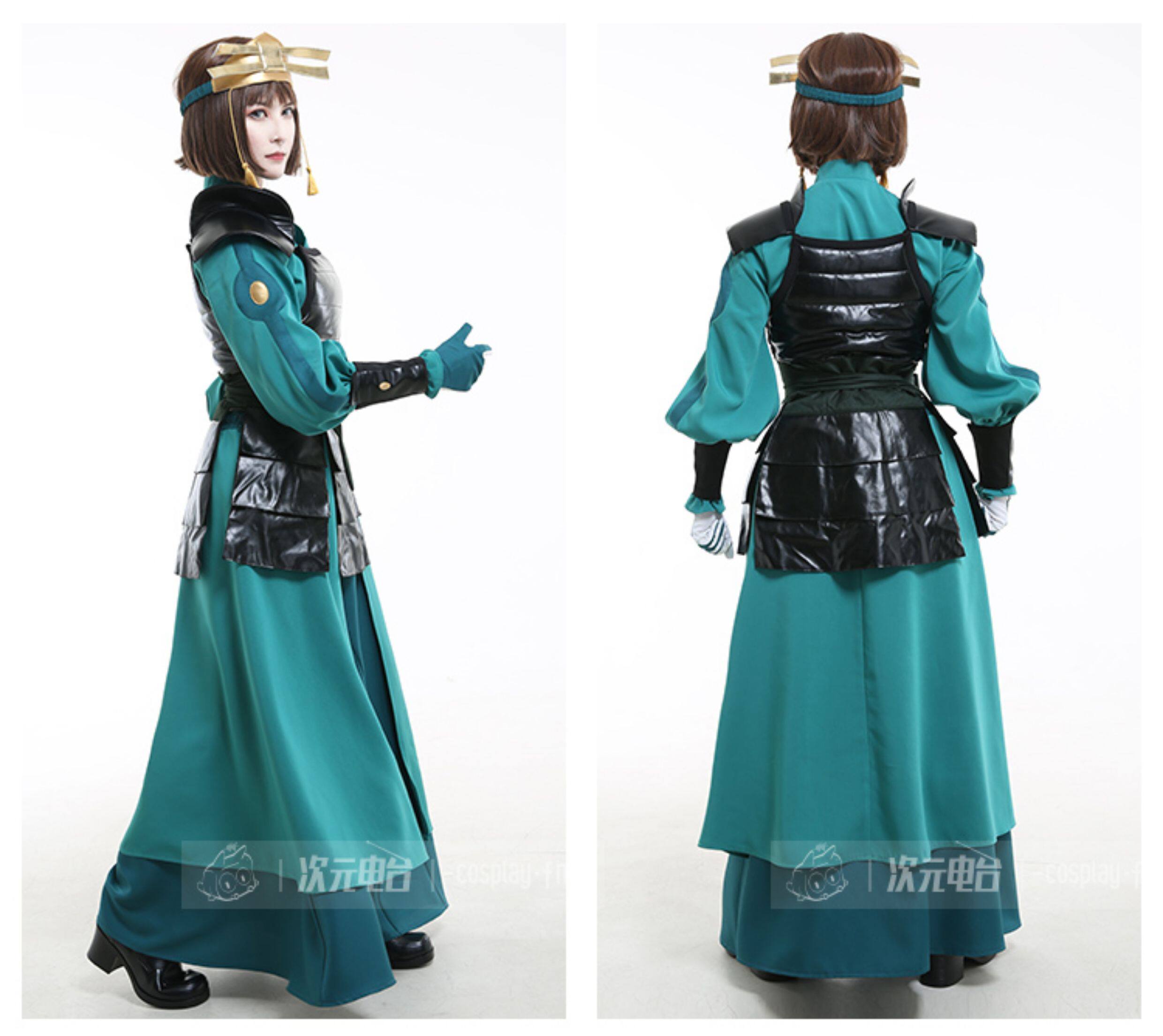 Avatar The Last Airbender Suki Green Kyoshi Warrior Cosplay Costume
