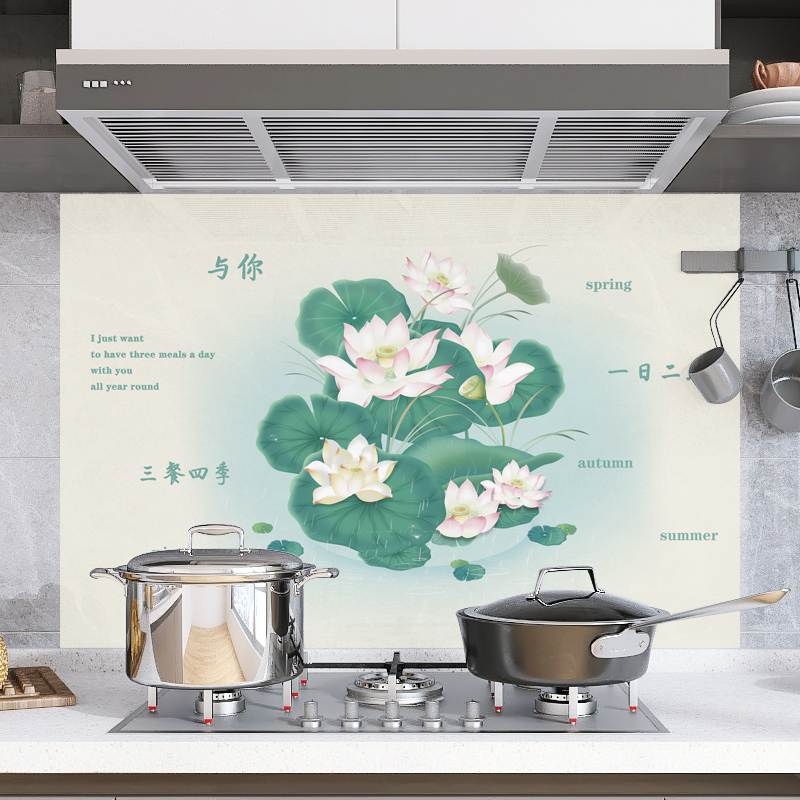 家用厨房翻新防油贴纸自粘耐高温墙贴防水防火墙用加厚乳白墙纸