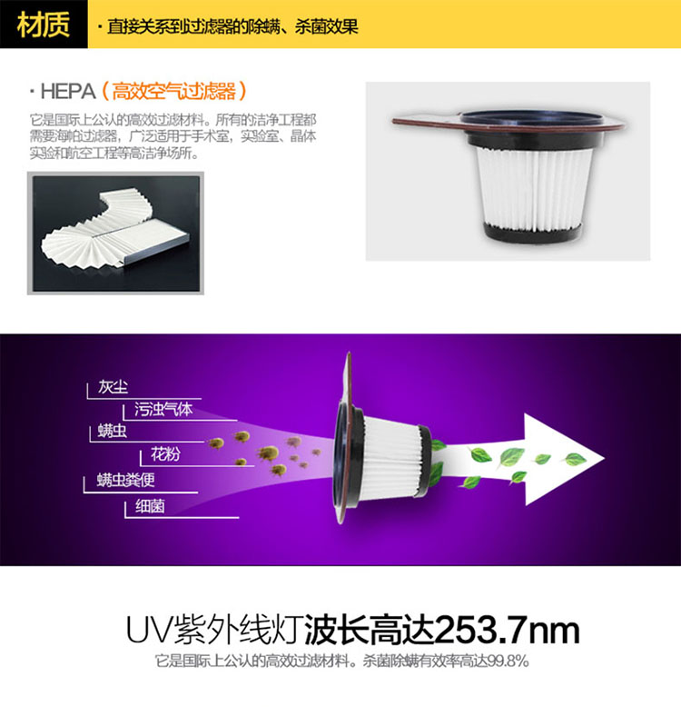 TCL除螨仪家用床铺除螨吸尘器紫外线杀菌除螨仪床上手持除螨机A8