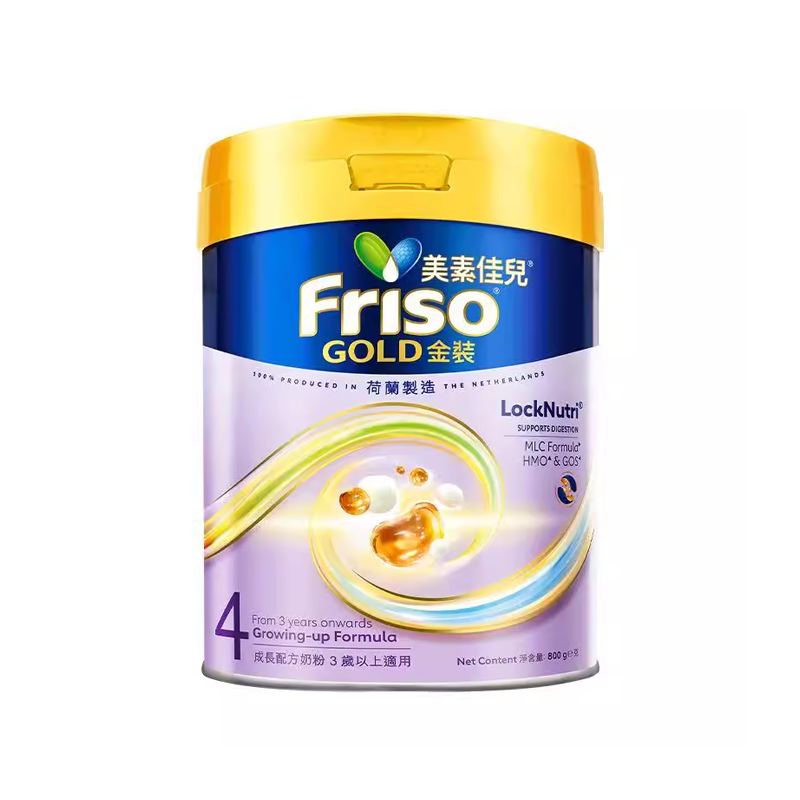 【自营】Friso港版金装美素佳儿6HMO结构+MLC乳脂配方4段800g*6罐