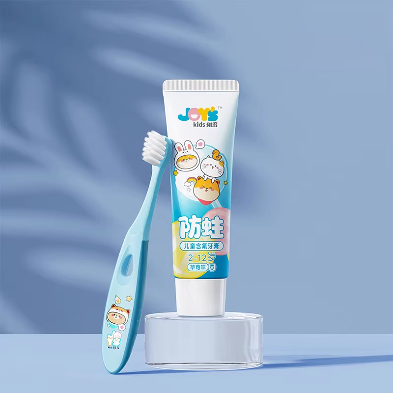 儿童牙膏2到6到12岁抗糖含氟防蛀换牙期护龈水果味牙刷套装软毛刷