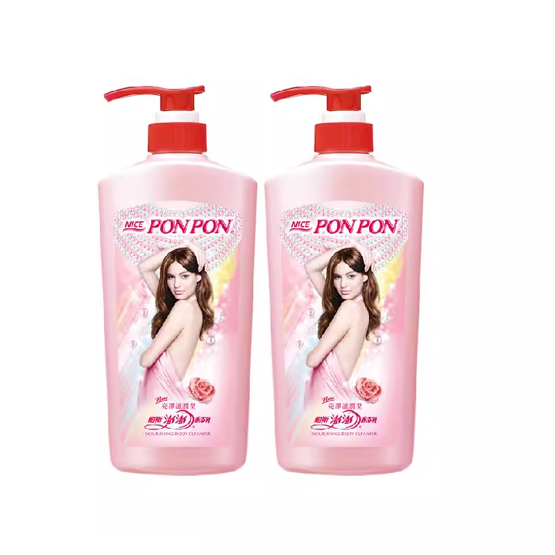 台版耐斯澎澎香浴乳亮泽滋润型1200g*2瓶