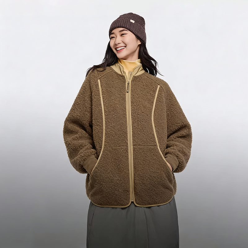 蕉下美拉德摇粒绒中长款外套女初秋新款防风柔软