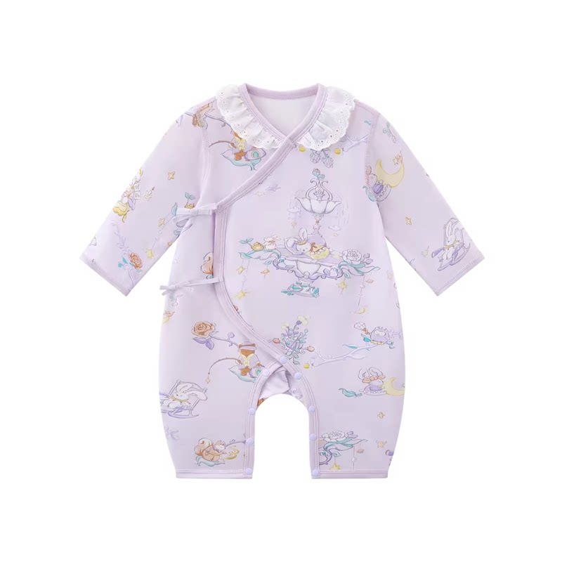 babycare纯棉长袖爬服新生儿宝宝包屁衣春季新生儿100%棉连体衣