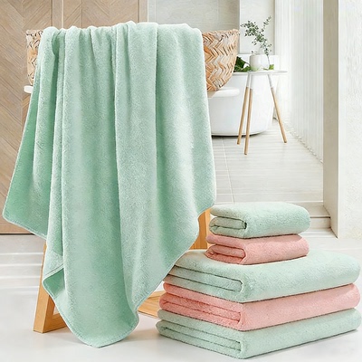 珊瑚加厚吸水速干浴巾三件套