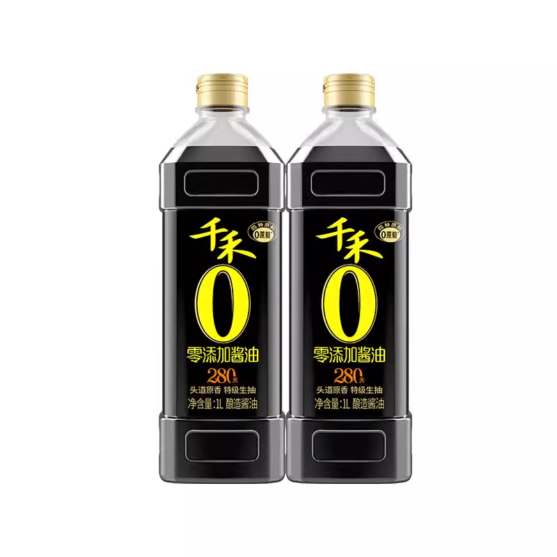 千禾零添加酱油 头道原香280天特级生抽1L-2 调味品 官方直营